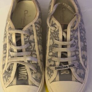 Dior Women's Cream and Gray Sneakers